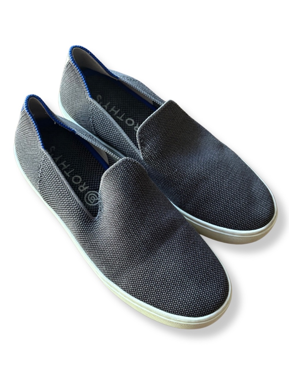 Rothy’s Charcoal Gray Knit Slip-On Sneakers Women’s Size 7.5 Washable Shoes